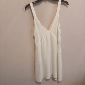Zara white satin silky mini dress